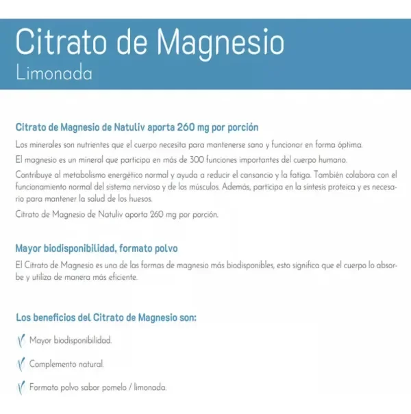 3515a44a29a8b8f3c016acf8f95021a9bc70b3a181d41a9fb2fdac4507bd3bc2409445 CITRATO DE MAGNESIO EN POLVO NATULIV SABOR POMELO